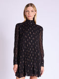 Printed Short Dress - Jacquard Lurex Print