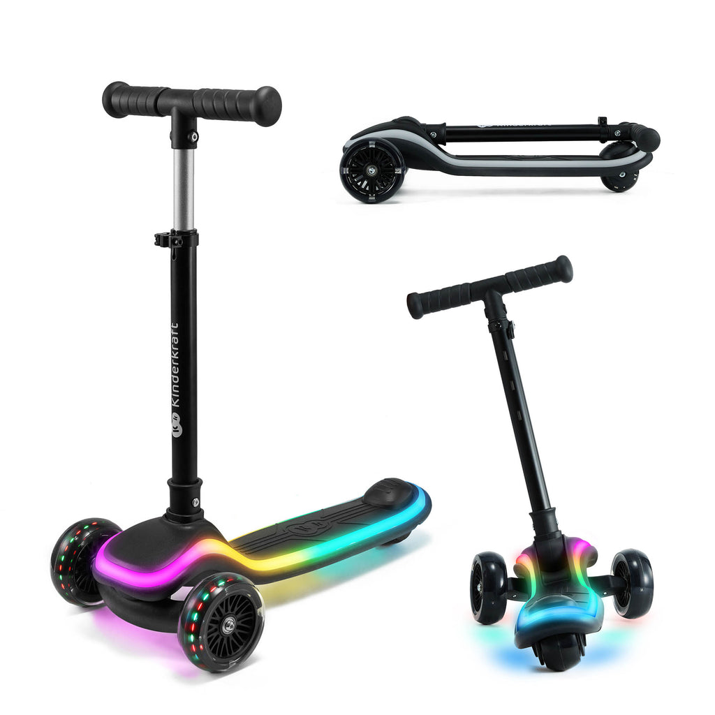 Raket Three-Wheel LED Scooter Black