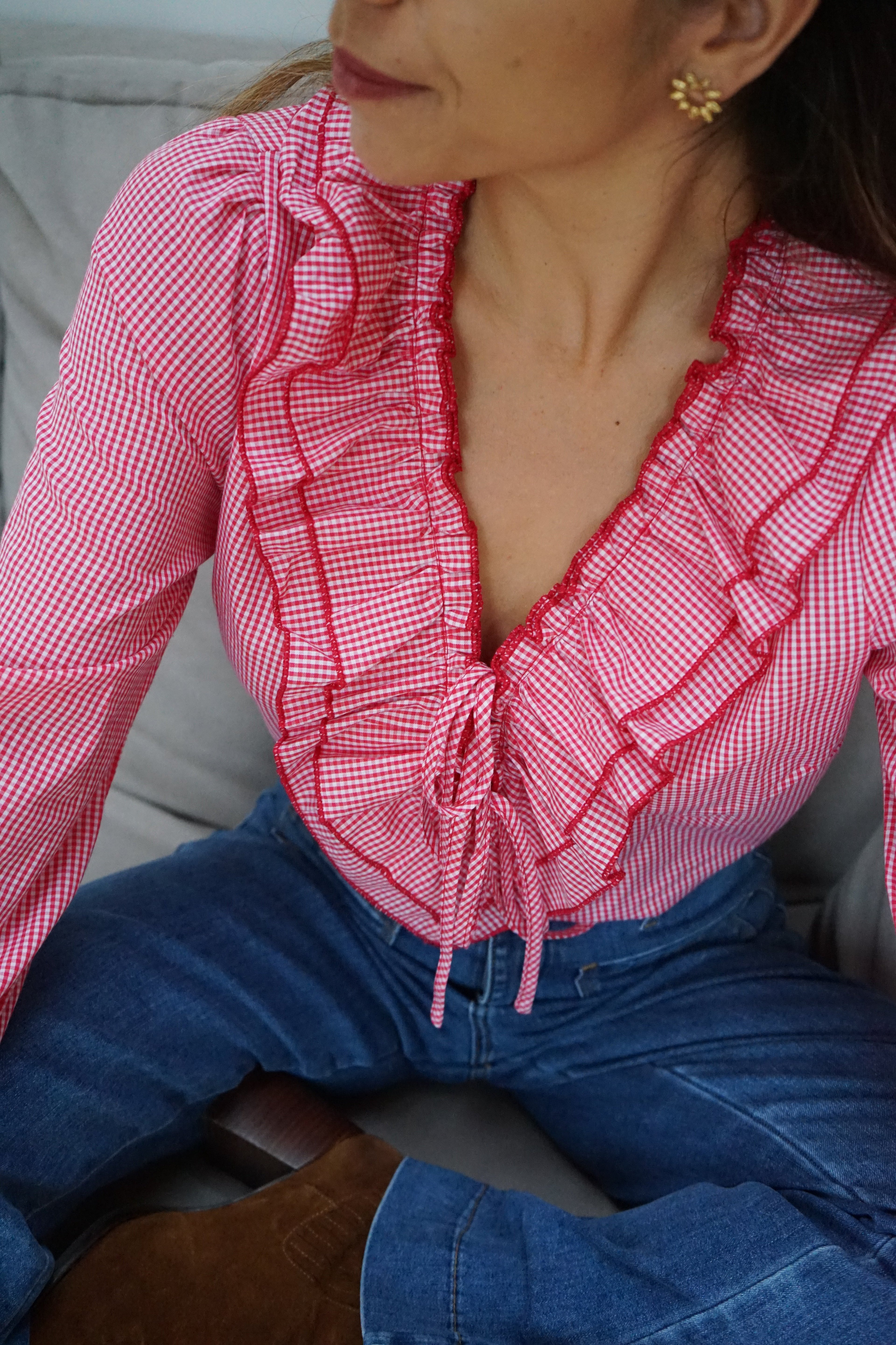 Blouse Vichy Rouge Stella