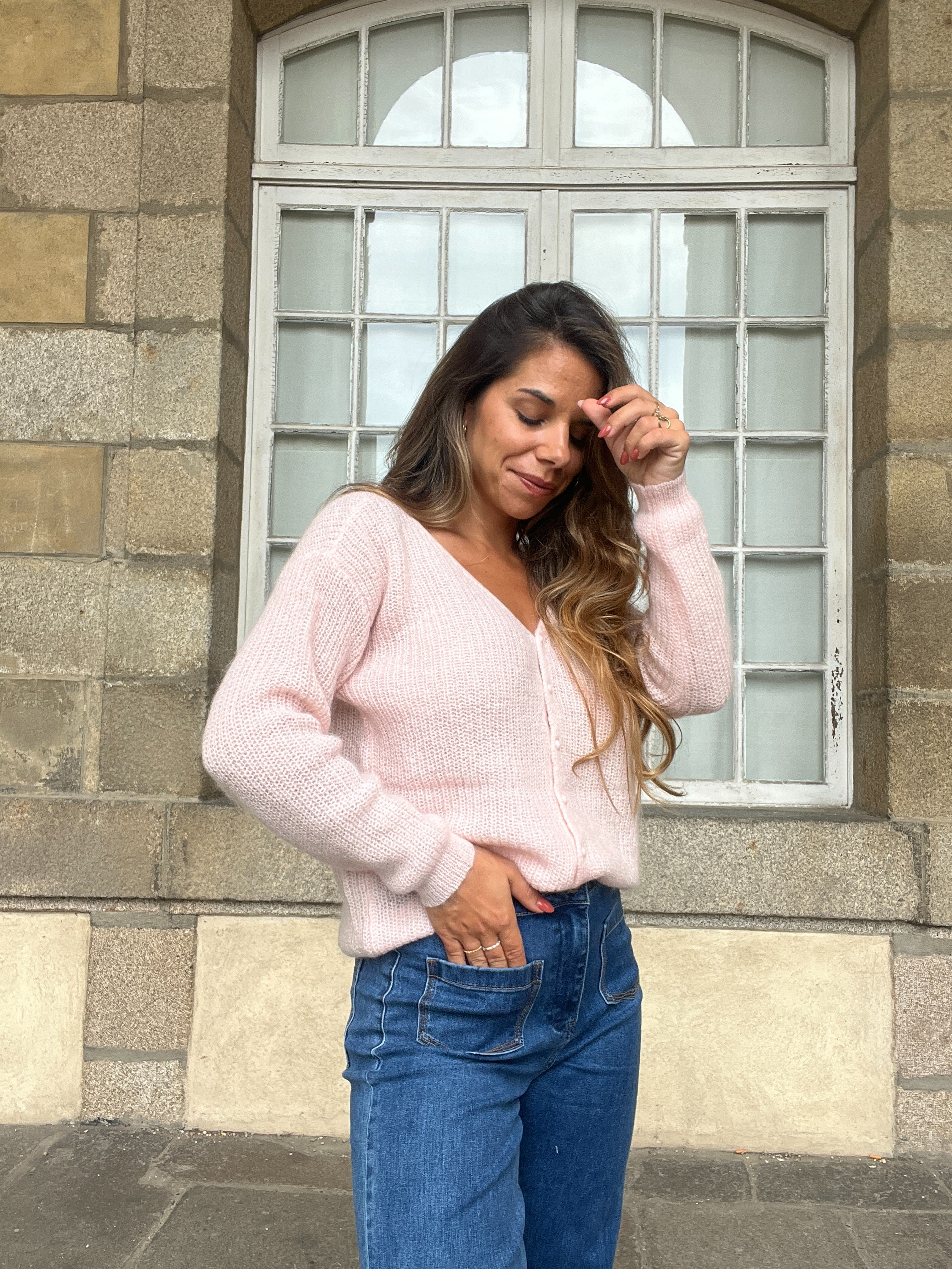 Alice Pink Wool Cardigan