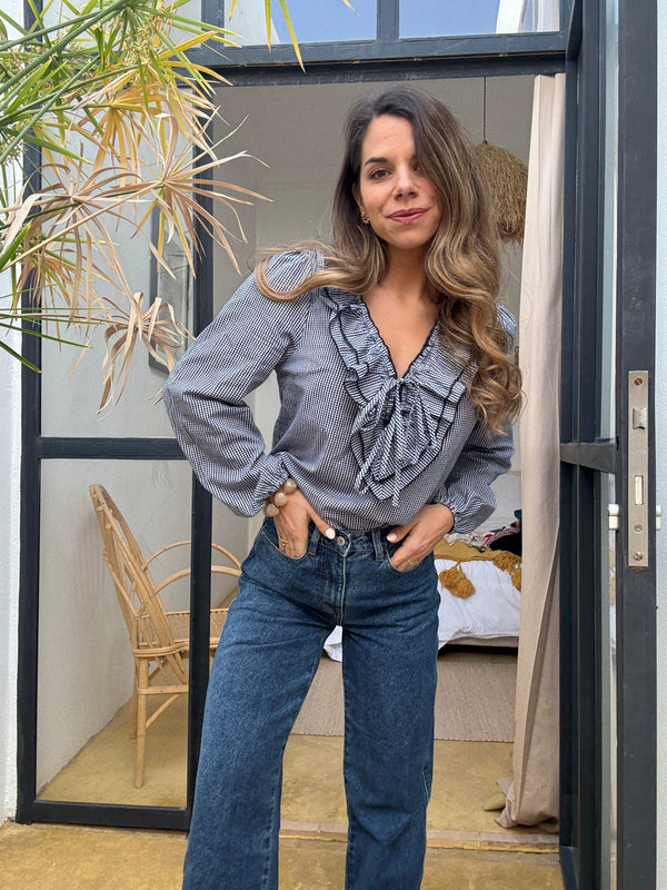 Blusa Stella Vichy Azul Marino