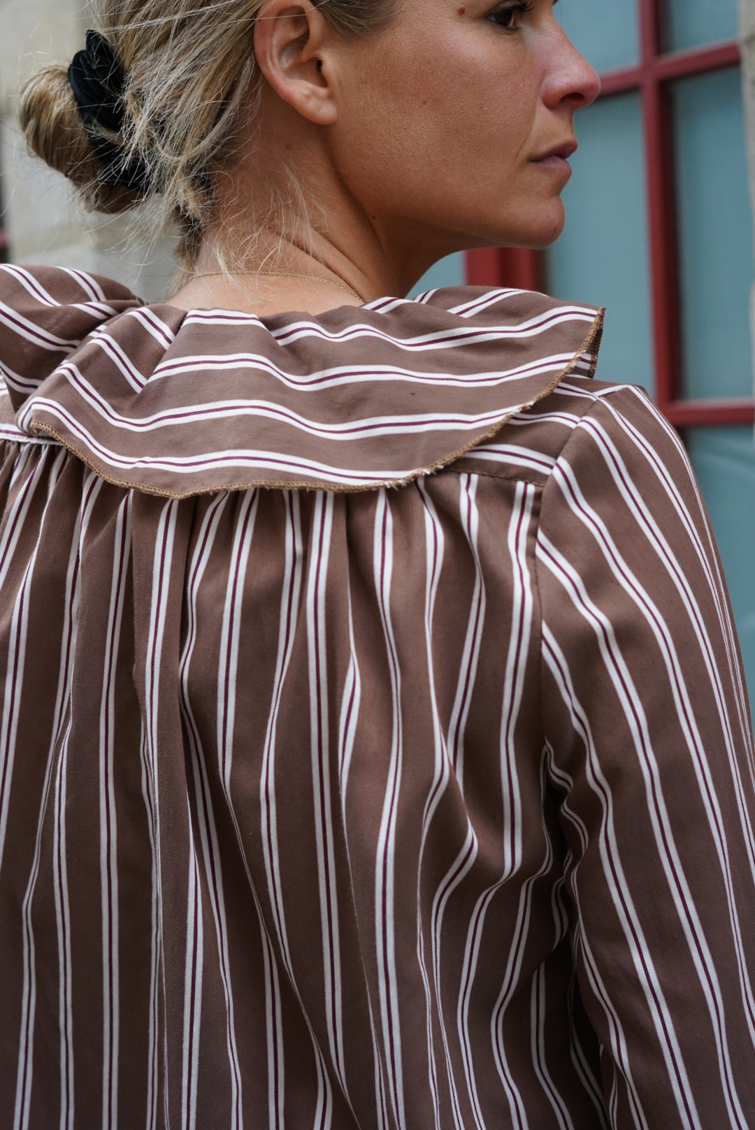 Olympe Mocha Stripe Blouse