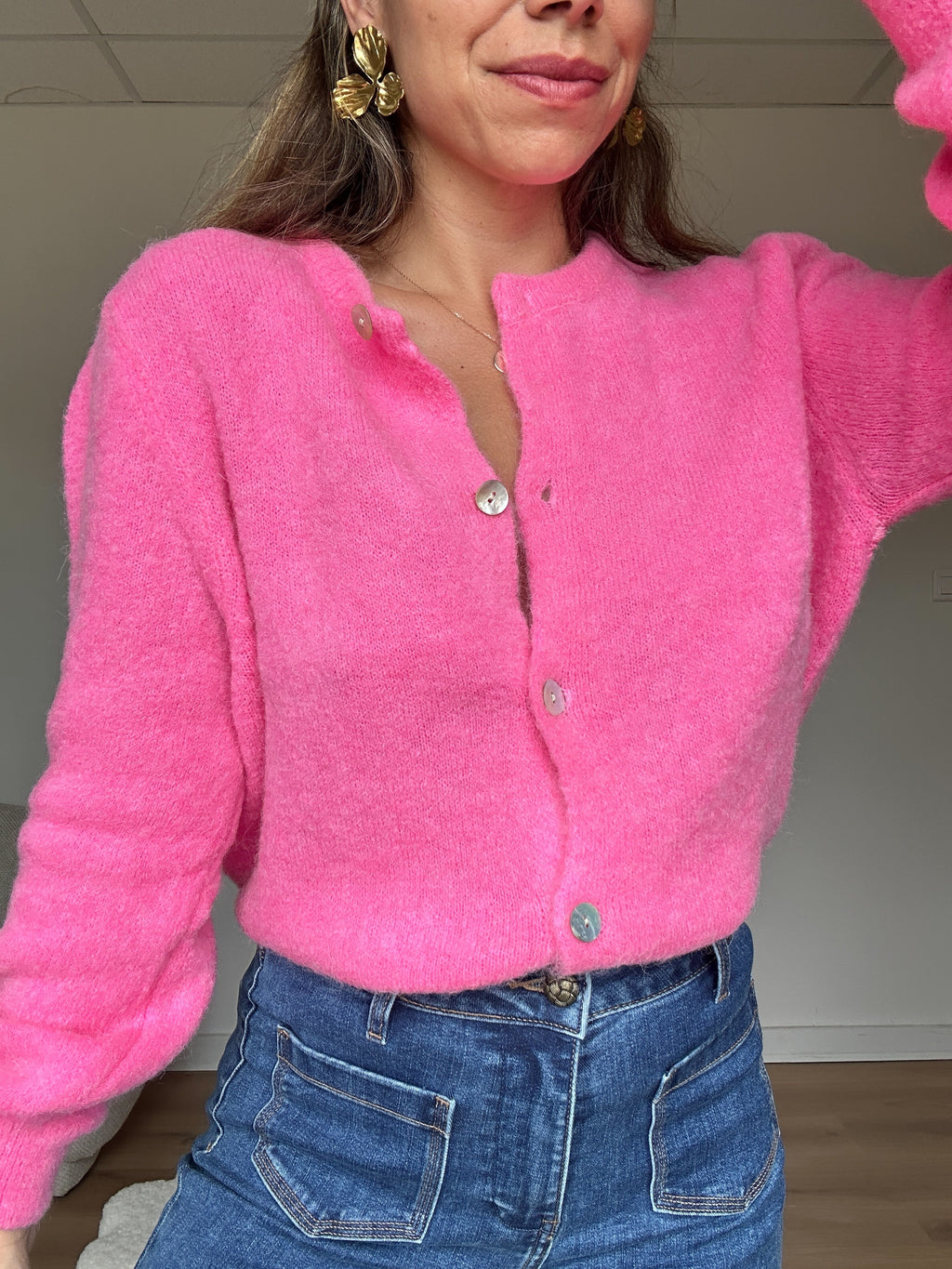 Punto de lana Léonie Rosa Caramelo