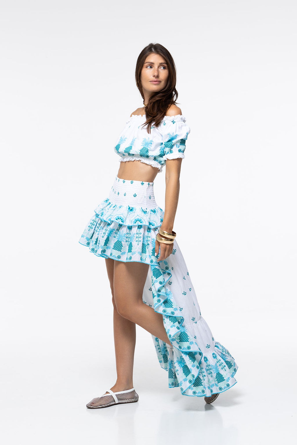 Falda Lisa - Aqua Pineapple