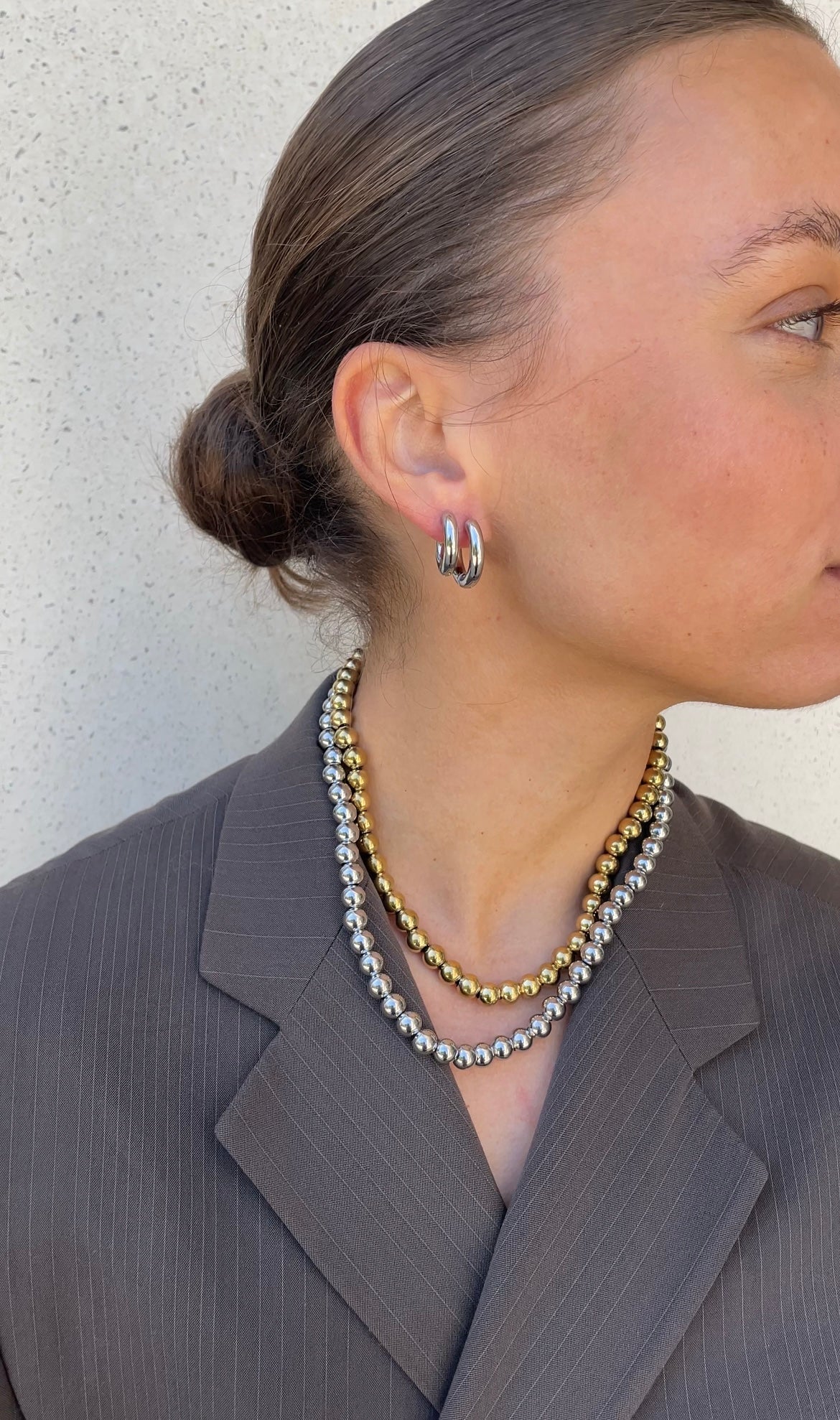 Collana Perla di Metallo