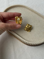 Vintage Earrings - Draped Gold-Tone