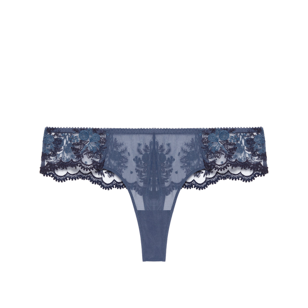 Tanga Intrigue - Bleu Cendre