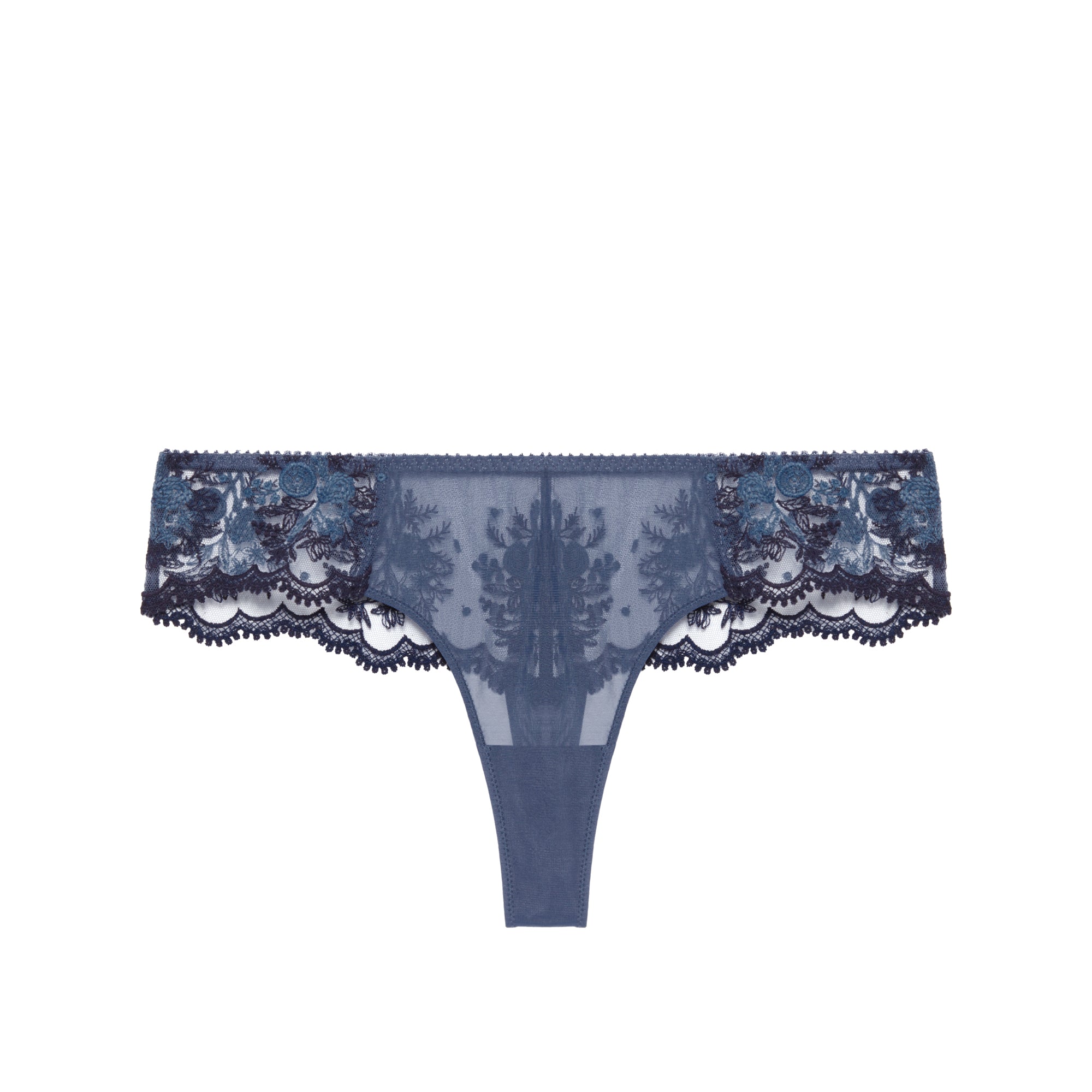Tanga Intrigue - Bleu Cendre