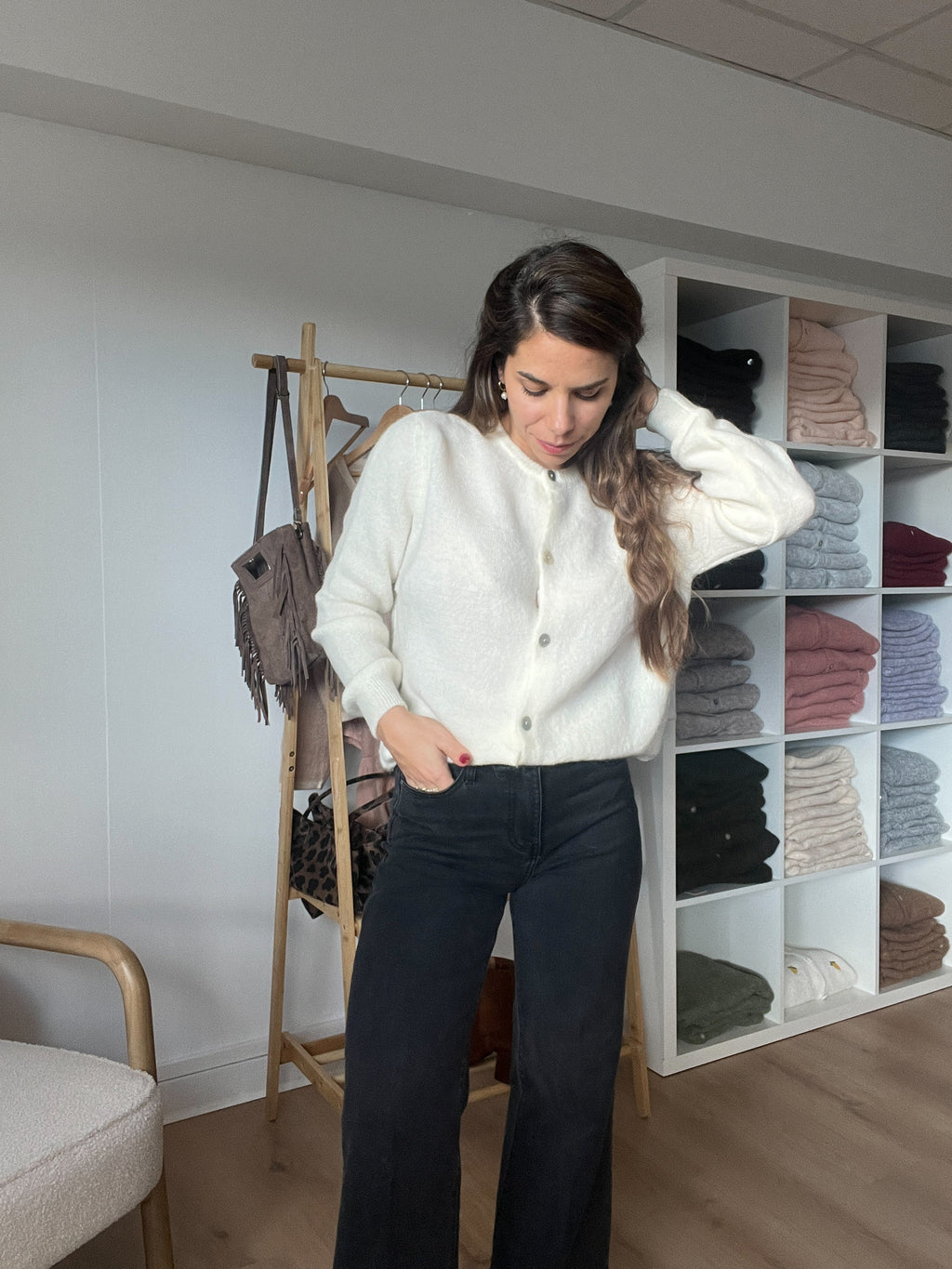 Maglia in lana Léonie écru