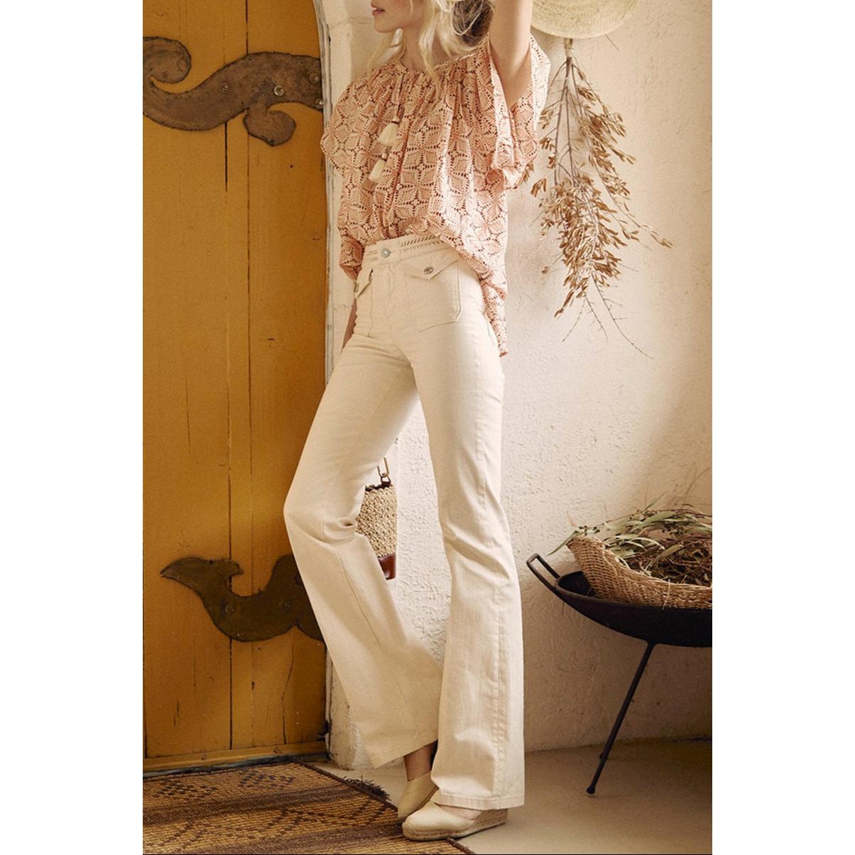 Nano Bootcut Jeans - Ecru