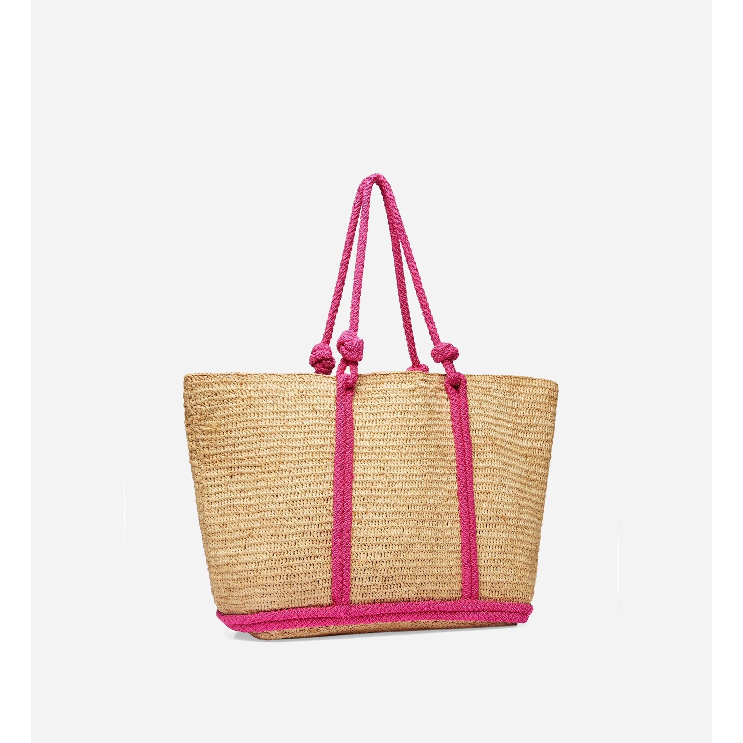 Bolso Cabas L de Rafia - Rosa