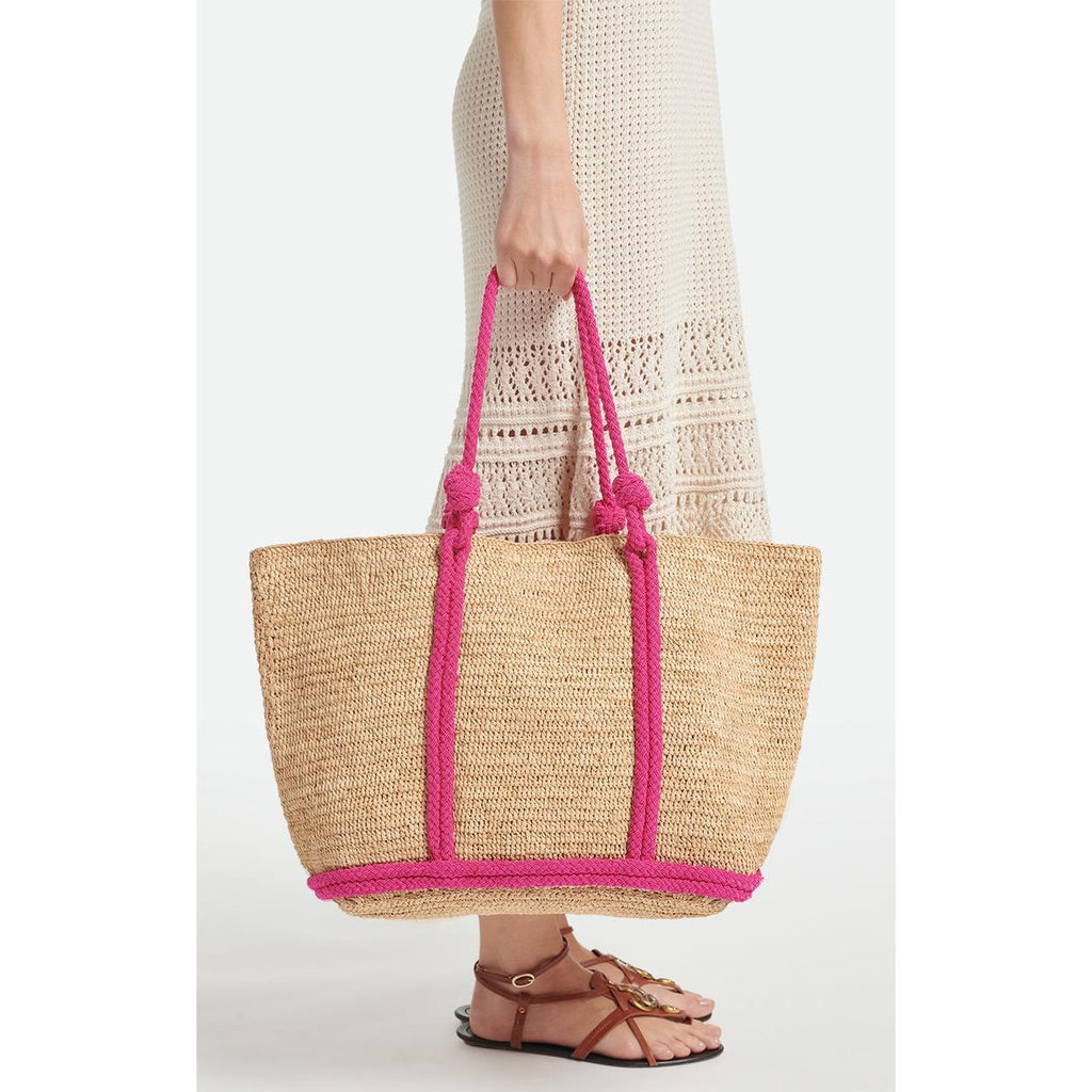 Bolso Cabas L de Rafia - Rosa