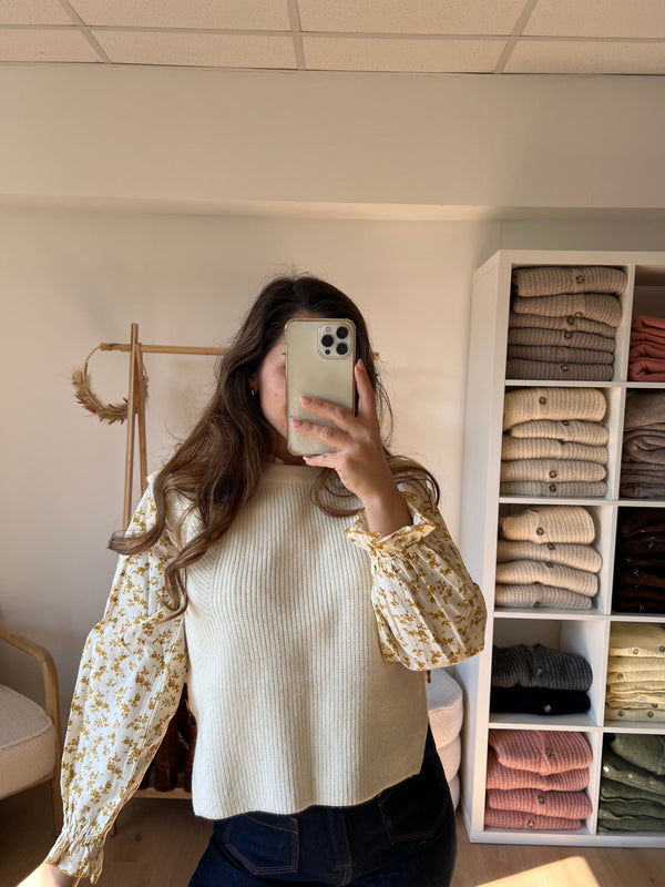Pull Sans Manches Isaure - Écru