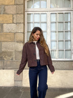 Thelma Chocolate Suede Effect Jacket
