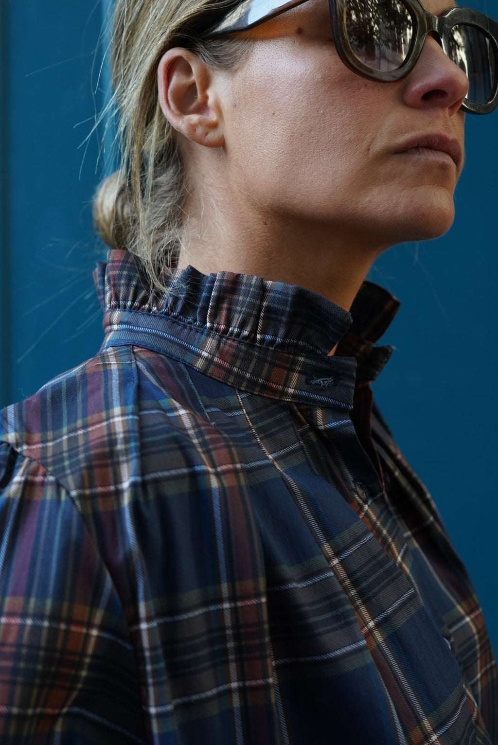 Chemise Elisabeth Carreaux Marine