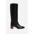 Smooth Leather High Boots - Black