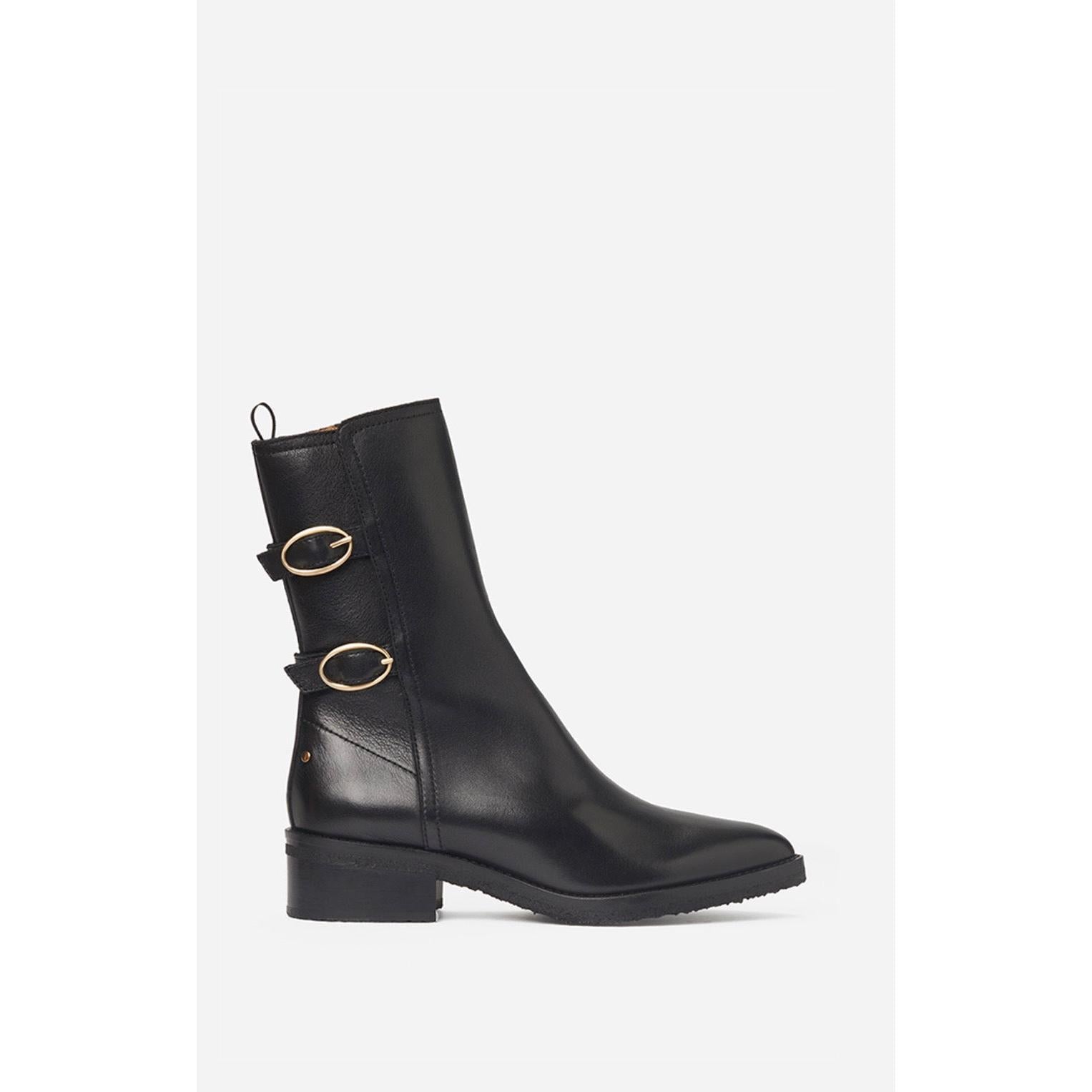 Bottines En Cuir - Noir