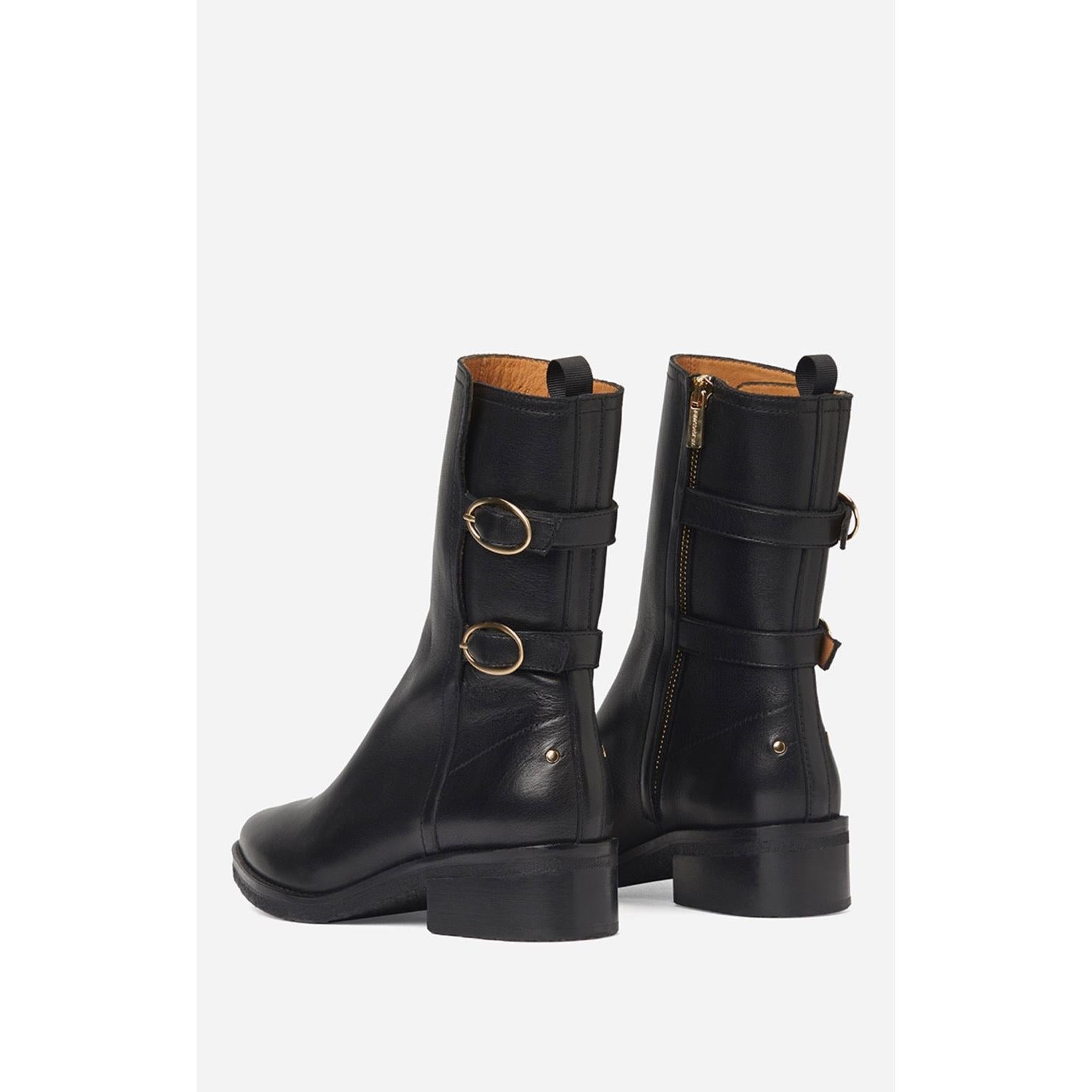 Bottines En Cuir - Noir