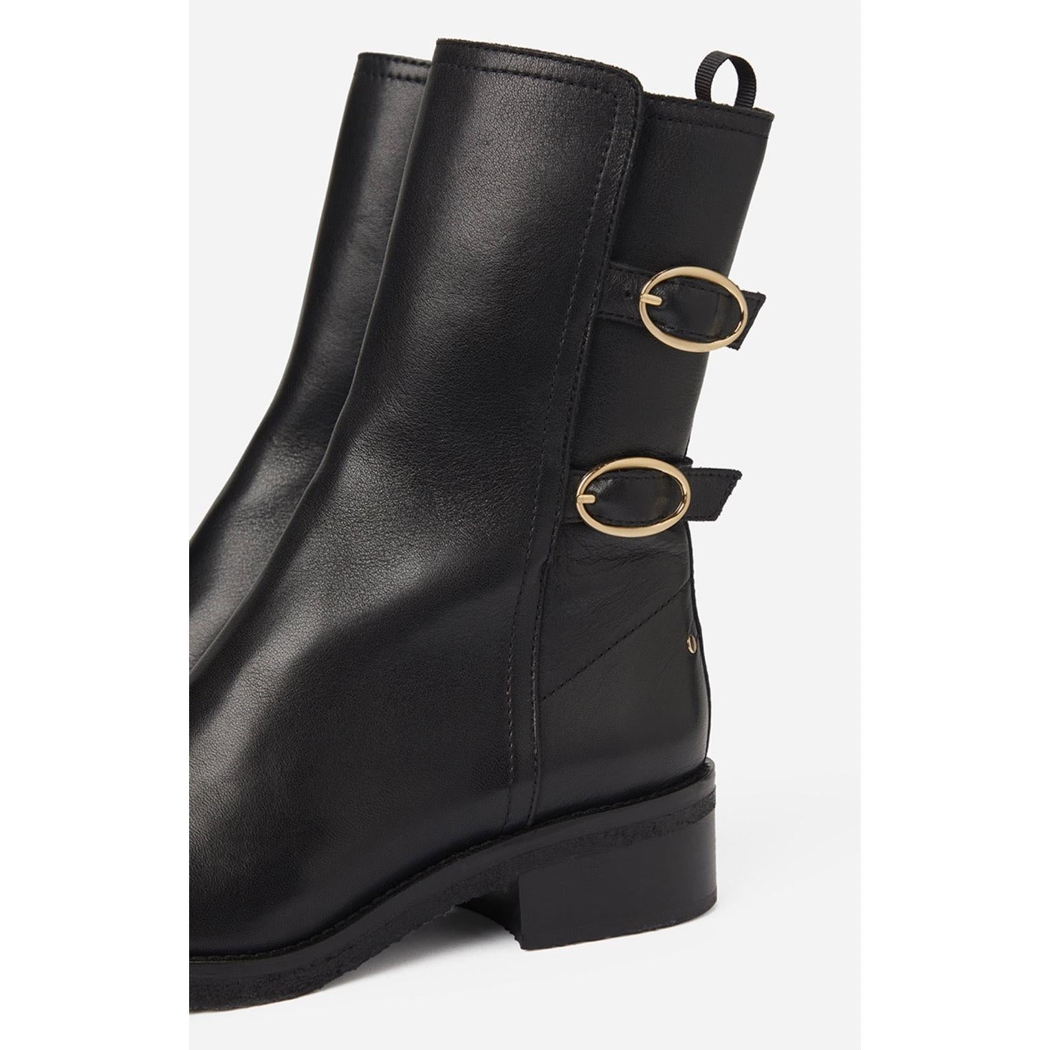 Bottines En Cuir - Noir