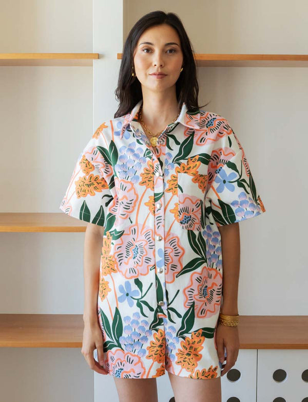 Vit blommig playsuit Laga