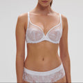 Wish Plunging Underwired Bra - Crystal White