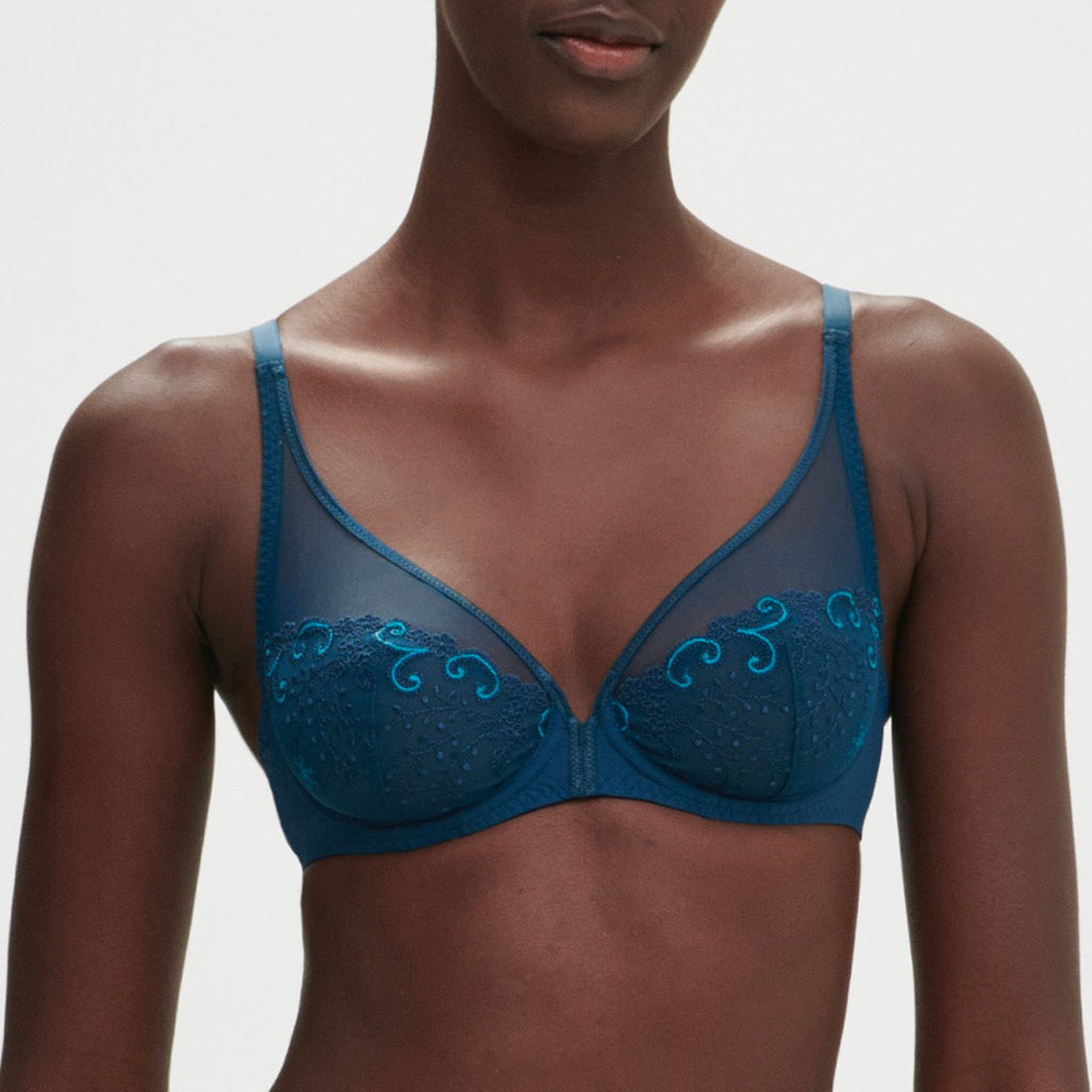 Soutien-Gorge Armature Décolleté Plongeant Delice - Bleu Prestige