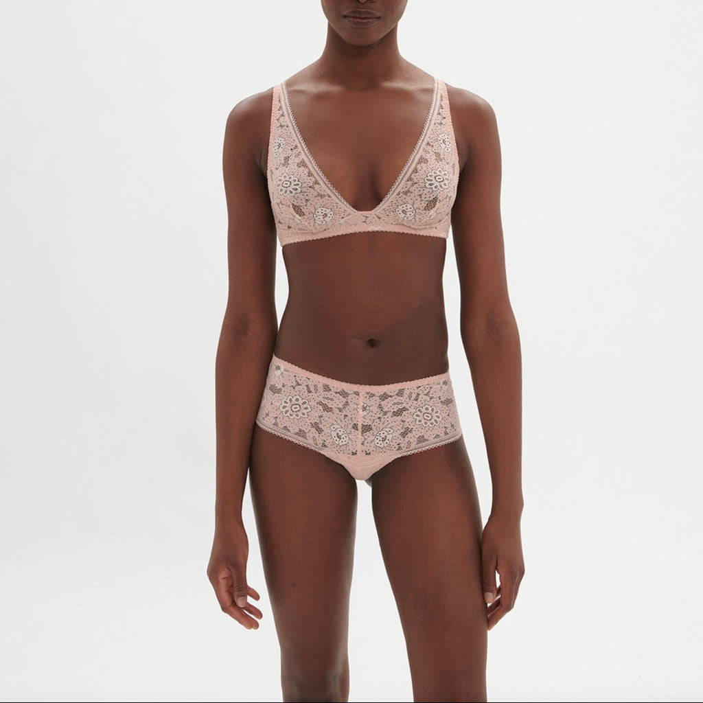 Shorty En Dentelle Festive - Rose