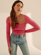 Top Cuadrado Rosa Suave