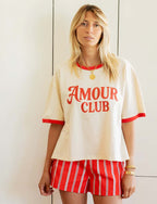 Naturvit & Röd T-Shirt Amour Club