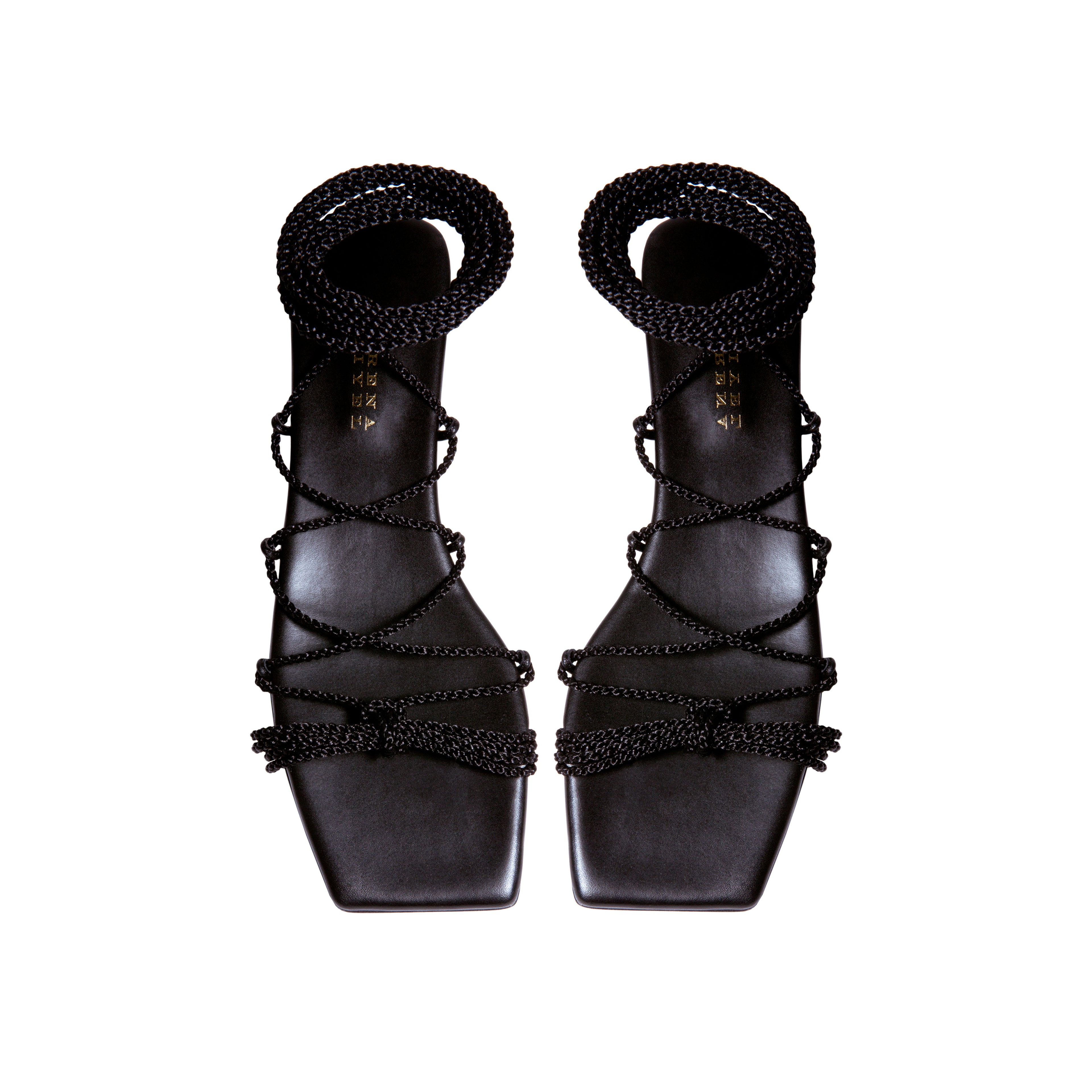 Ophilia Black Flat Lace-Up Sandal
