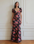 Black Floral Seville Dress