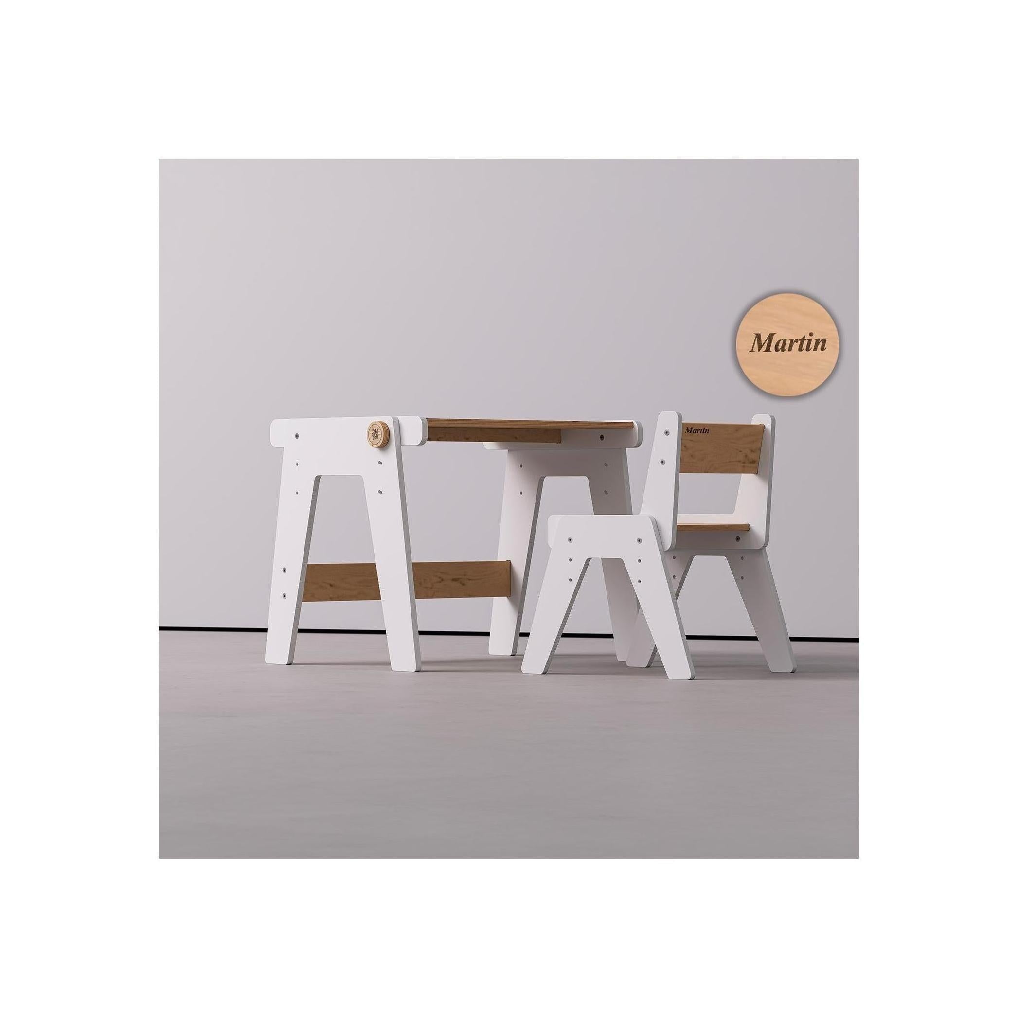 Dúo Mesa y Silla Evolutivas – Blanco
