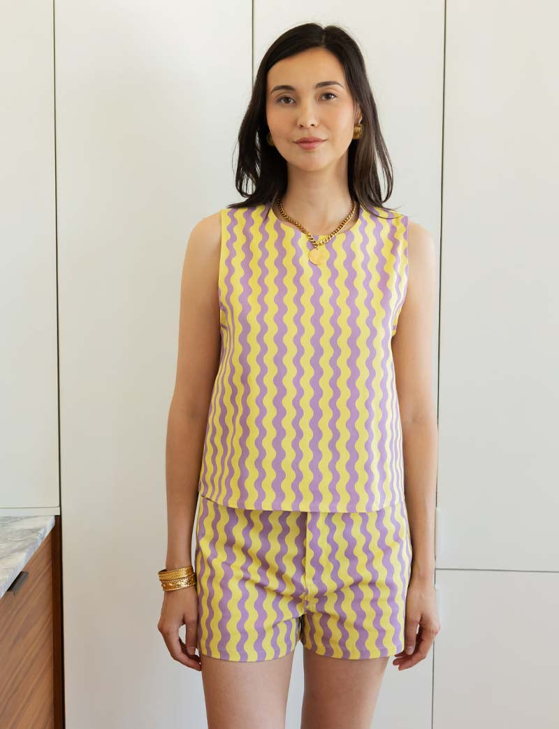 Top Jaune & Lilas Ansa