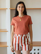 Terrakottarandiga shorts Kevy