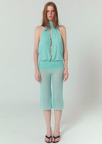 Capri Mesh Trousers - Aqua
