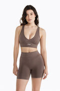 Crossed Back sports-bh - Mocha