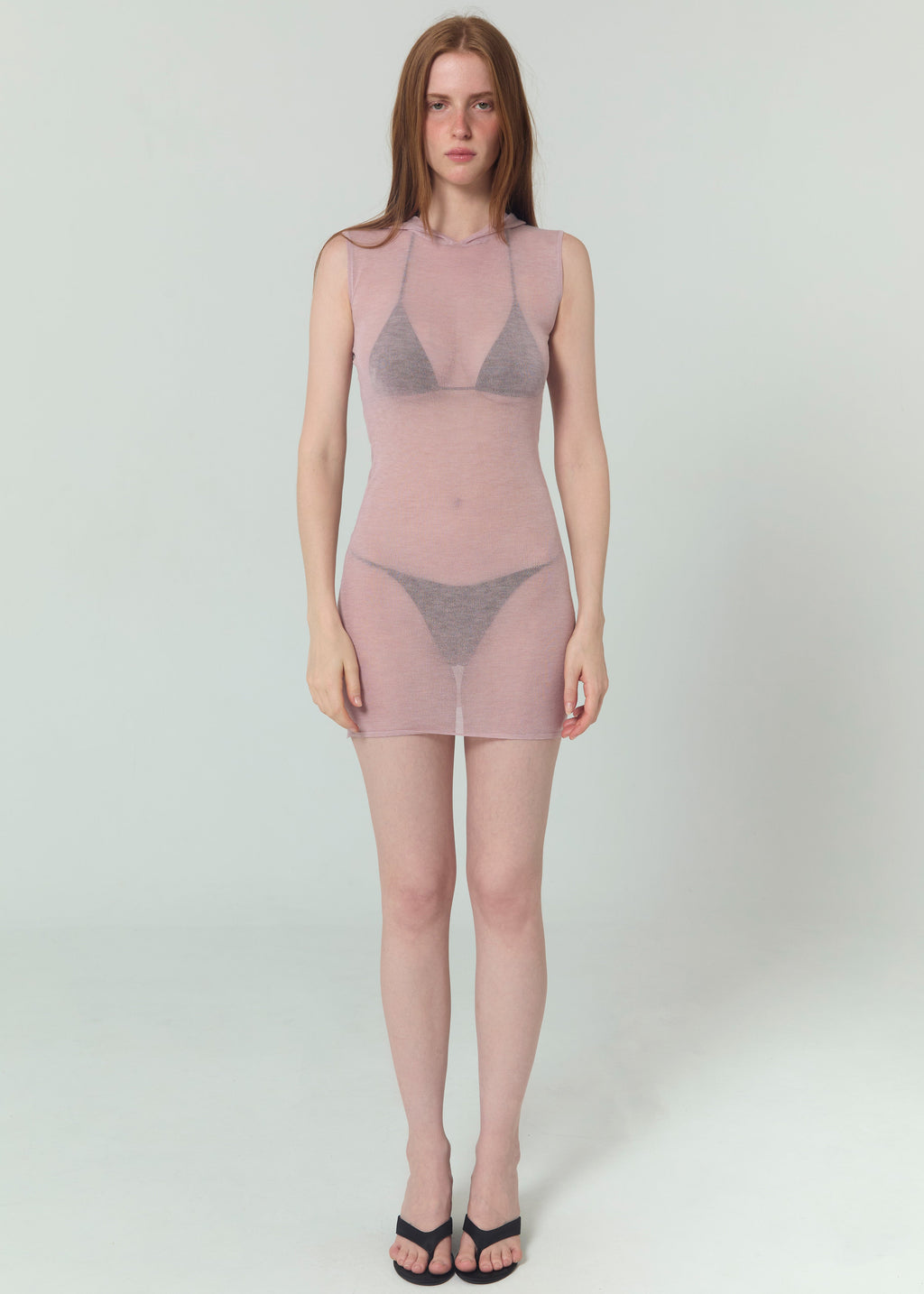 Robe Tricot à Capuche - Rose