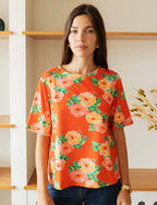 Röd Blommig T-Shirt Rafael