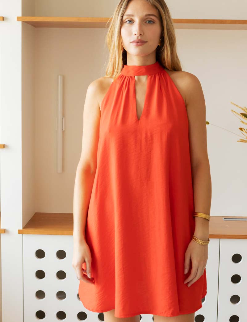 Korallfärgad klänning Girly