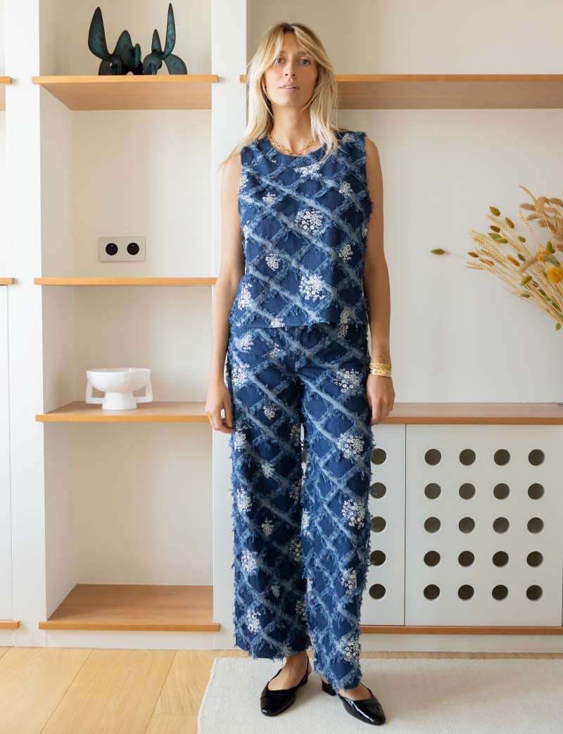 Pantaloni Blu Honoré
