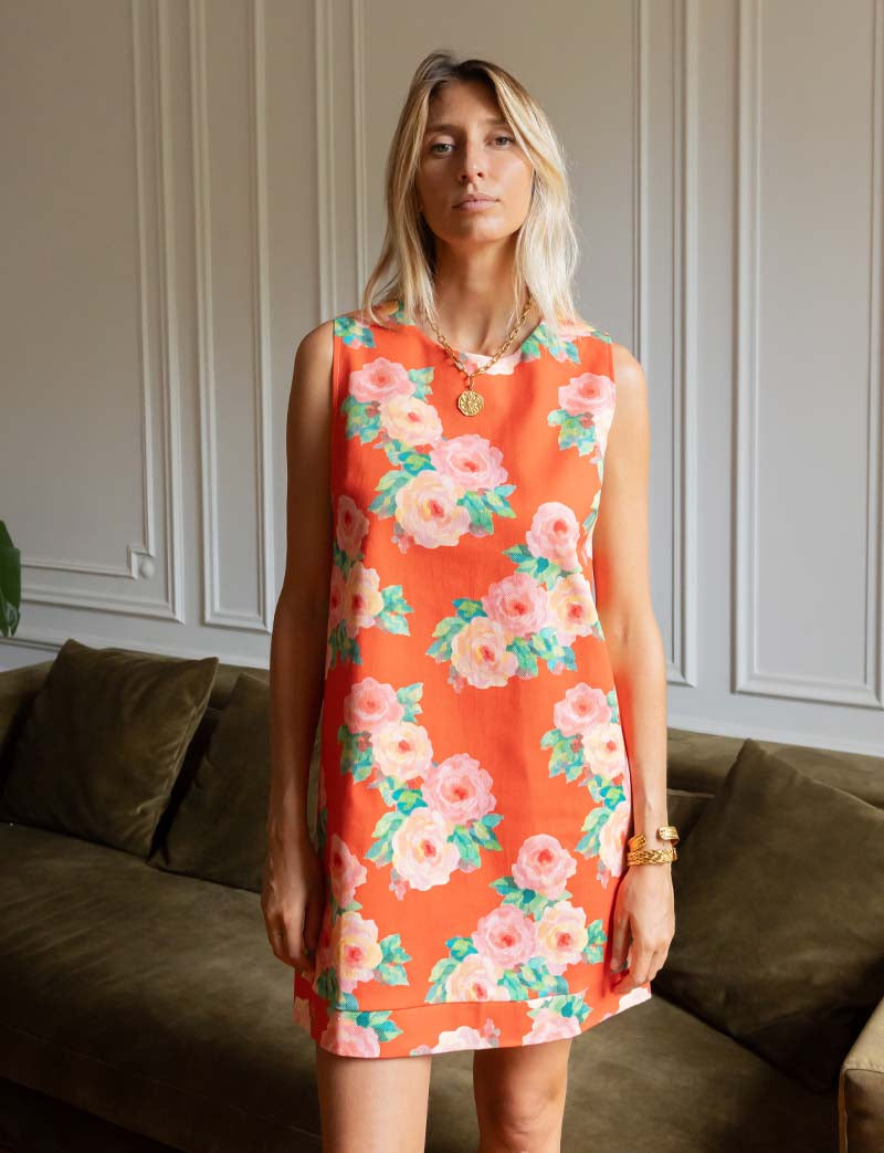Robe Rouge Fleurie Rini