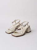 Square Crush White Sandals