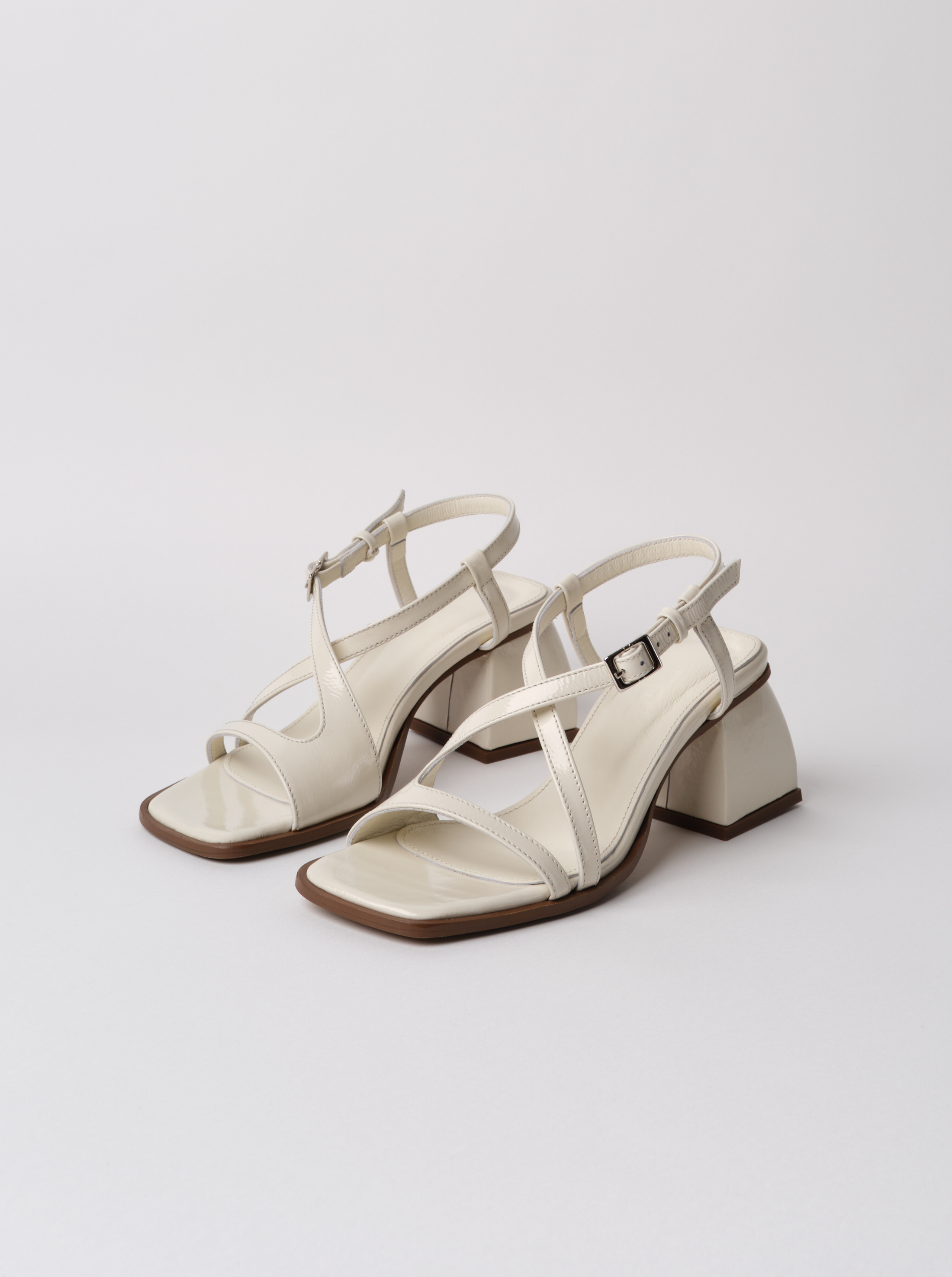 Square Crush White Sandals