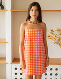 Roze & Oranje Vichy Jurk Tela