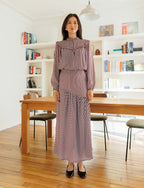Manuela Sky Blue & Burgundy Striped Blouse