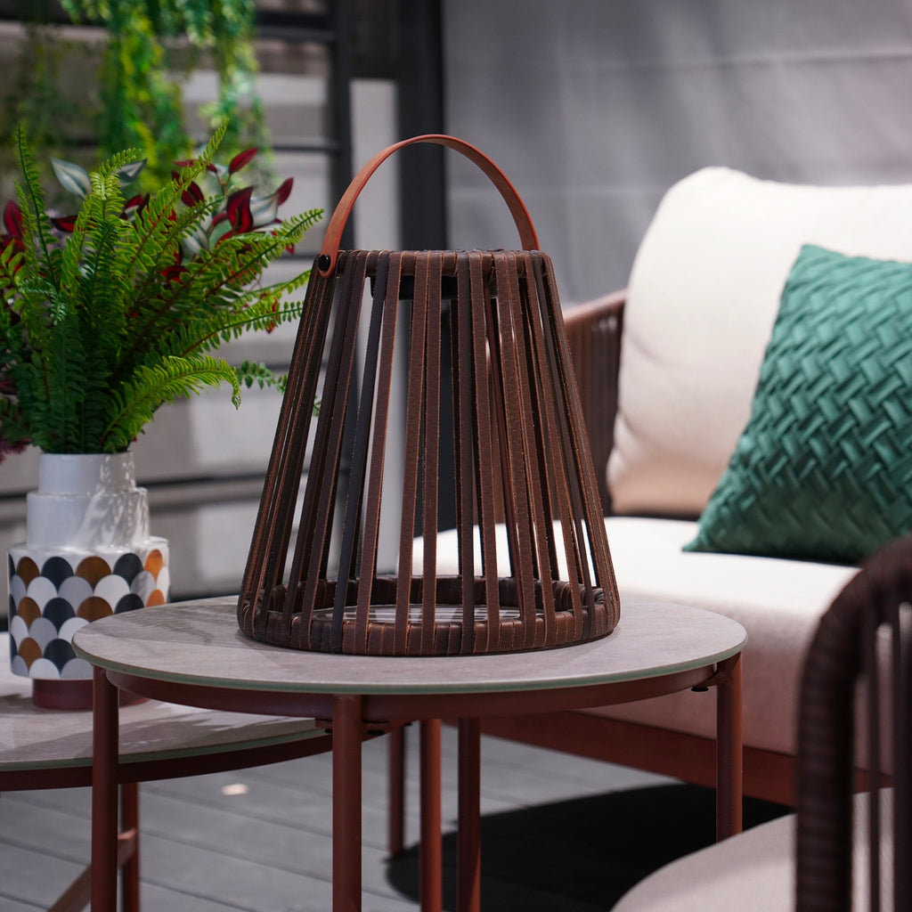 Evania - Lanterne Solaire - Polyrotin - Marron