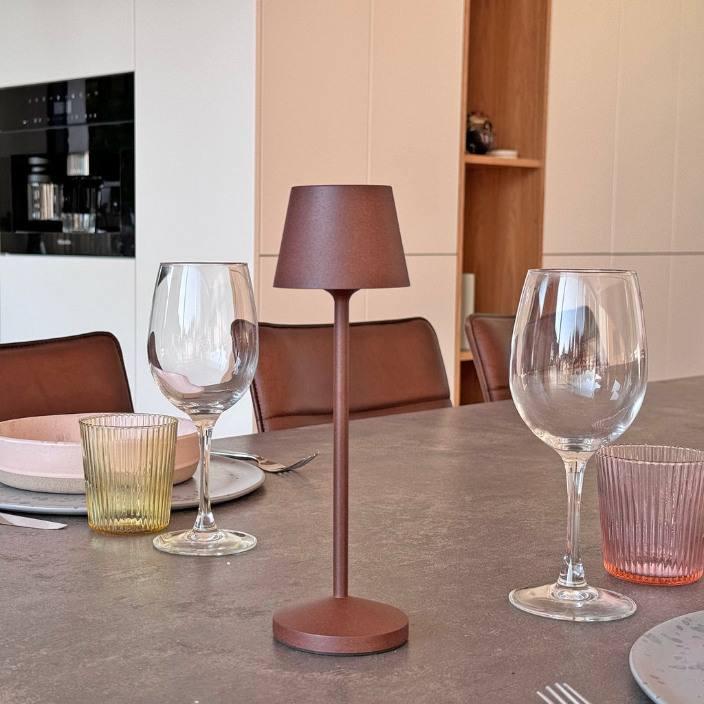 Emily - Wireless Table Lamp - Steel - Brown