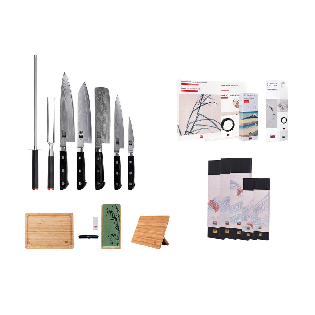 Colección Hashi Damas - Set Completo Deluxe de 10 piezas: 5 cuchillos + 5 accesorios