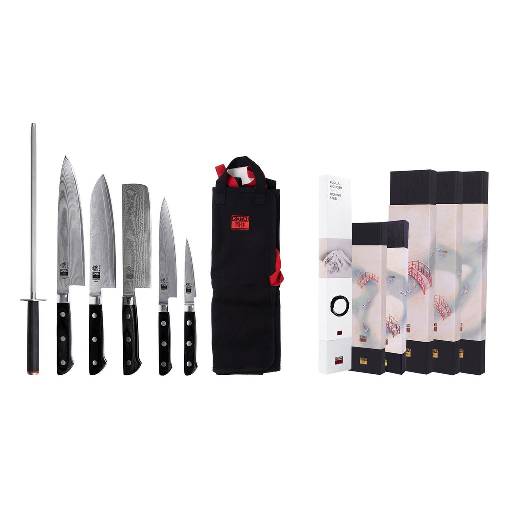 Colección Hashi Damas - Set Completo Nómada de 7 Piezas: 5 Cuchillos + 2 Accesorios