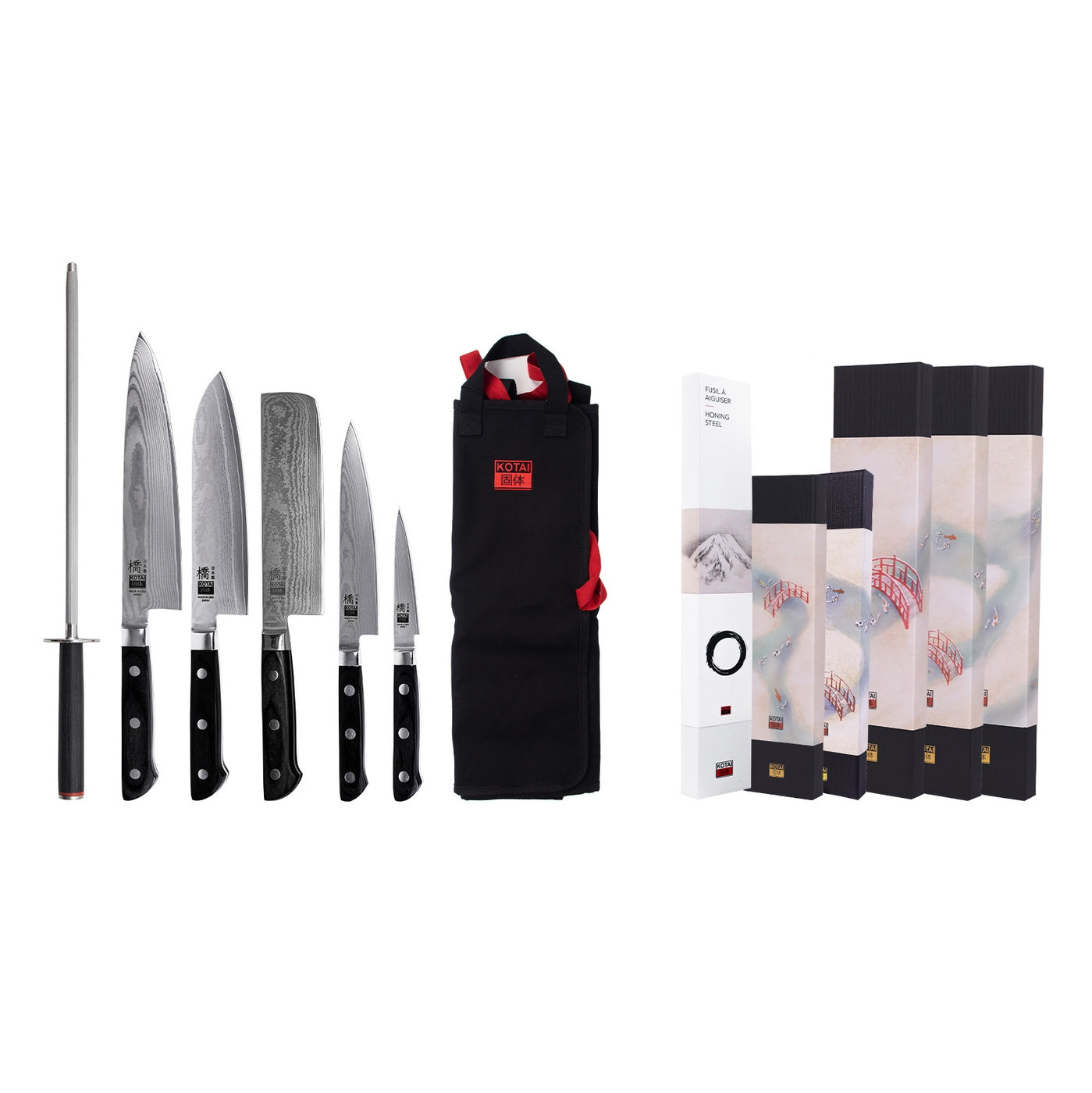 Colección Hashi Damas - Set Completo Nómada de 7 Piezas: 5 Cuchillos + 2 Accesorios